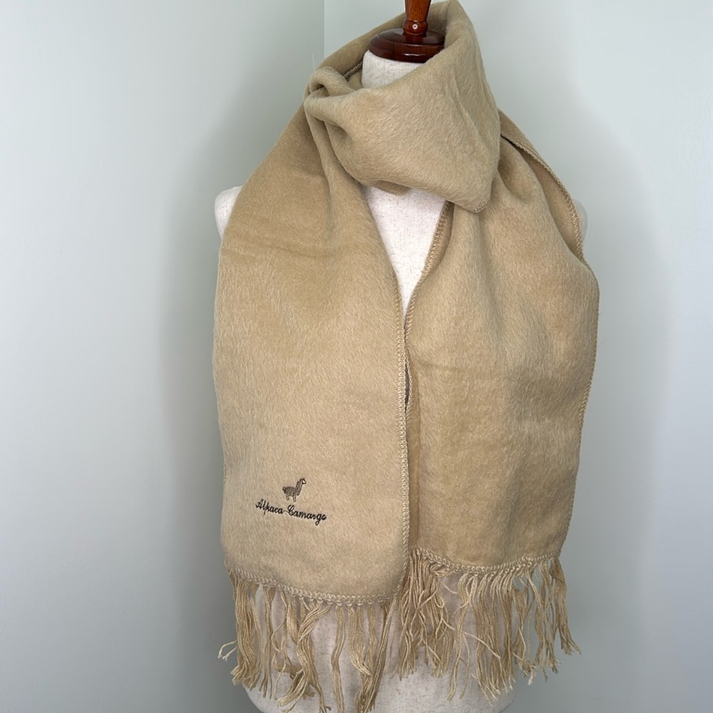 Alpaca Camargo Tan Wool Scarf (new)